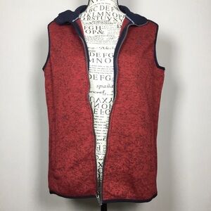 Nautica red Navy blue vest top lagenlook layering fall winter casual size Large